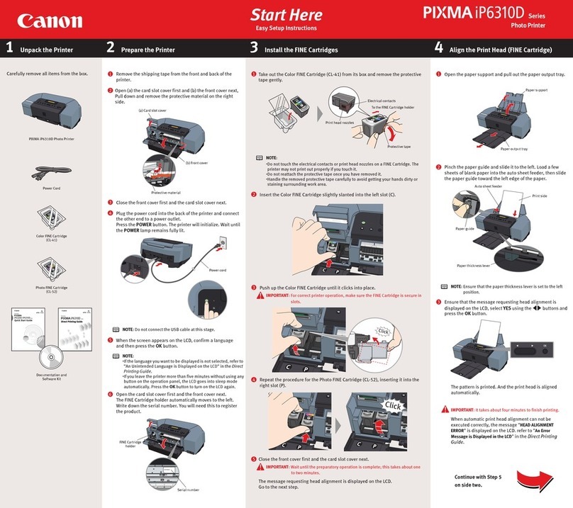 Canon iP6310D - PIXMA Color Inkjet Printer Manual