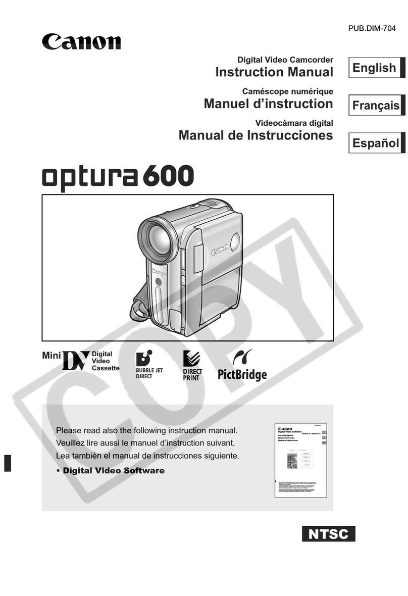 Canon 600 - Optura 4.3MP MiniDV Camcorder instruction manual