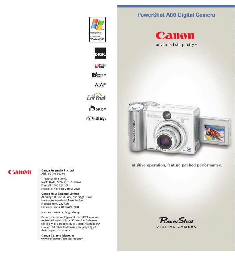 Canon POWERSHOT A80 - Digital Camera - 4.0... User manual