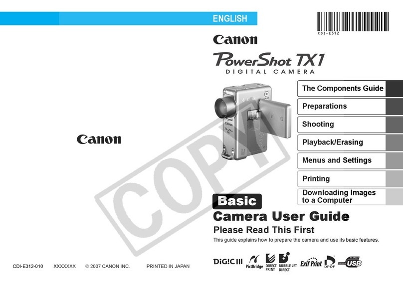 Canon PowerShot TX1 - Digital Camera - Compact user guide