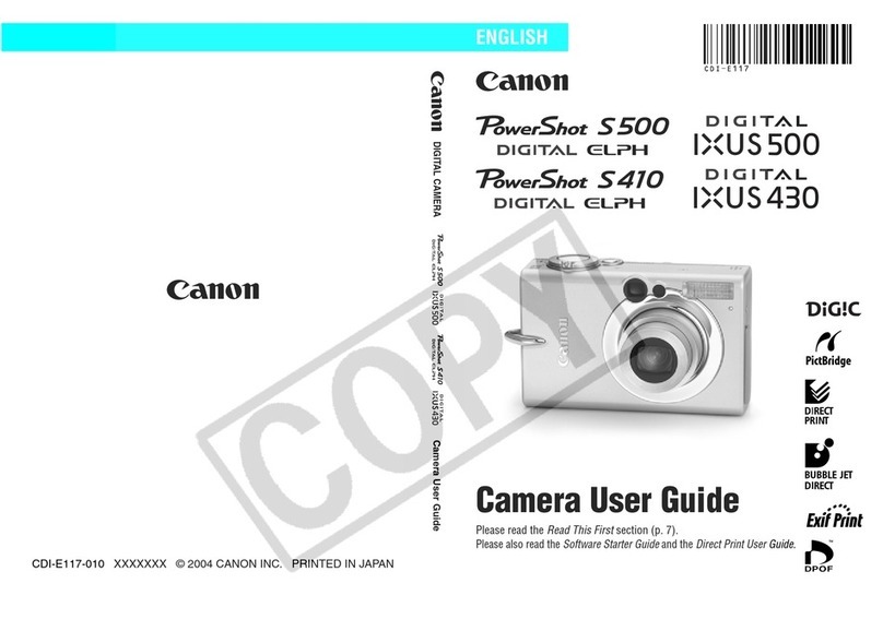 Canon S410 - PowerShot Digital ELPH Camera User manual