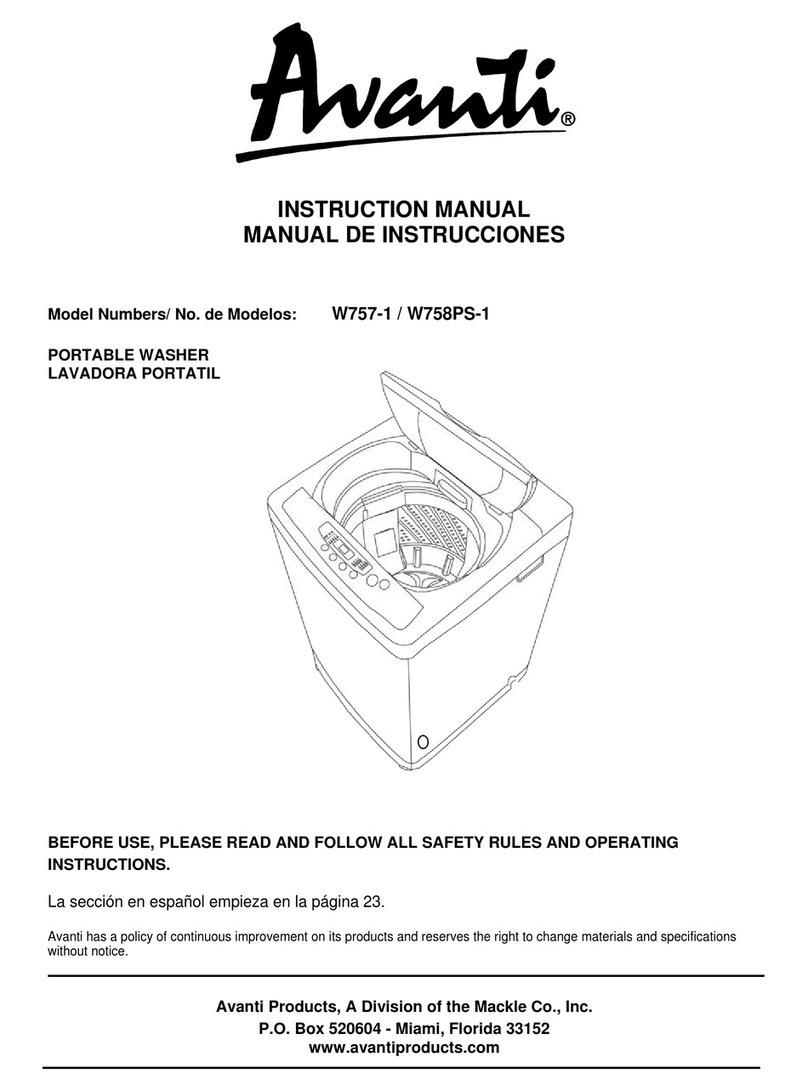 Avanti PORTABLE WASHER W757-1 User manual Avanti PORTABLE WASHER W757-1 User manual