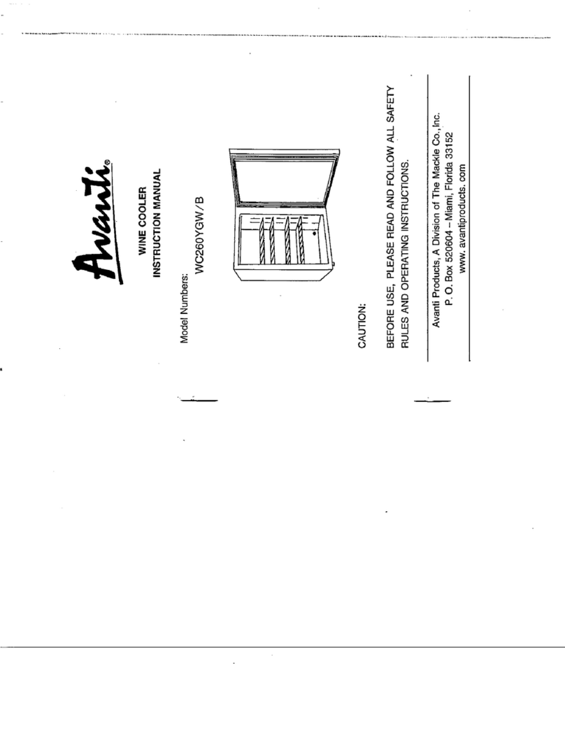 Avanti WC260YGW/B User manual