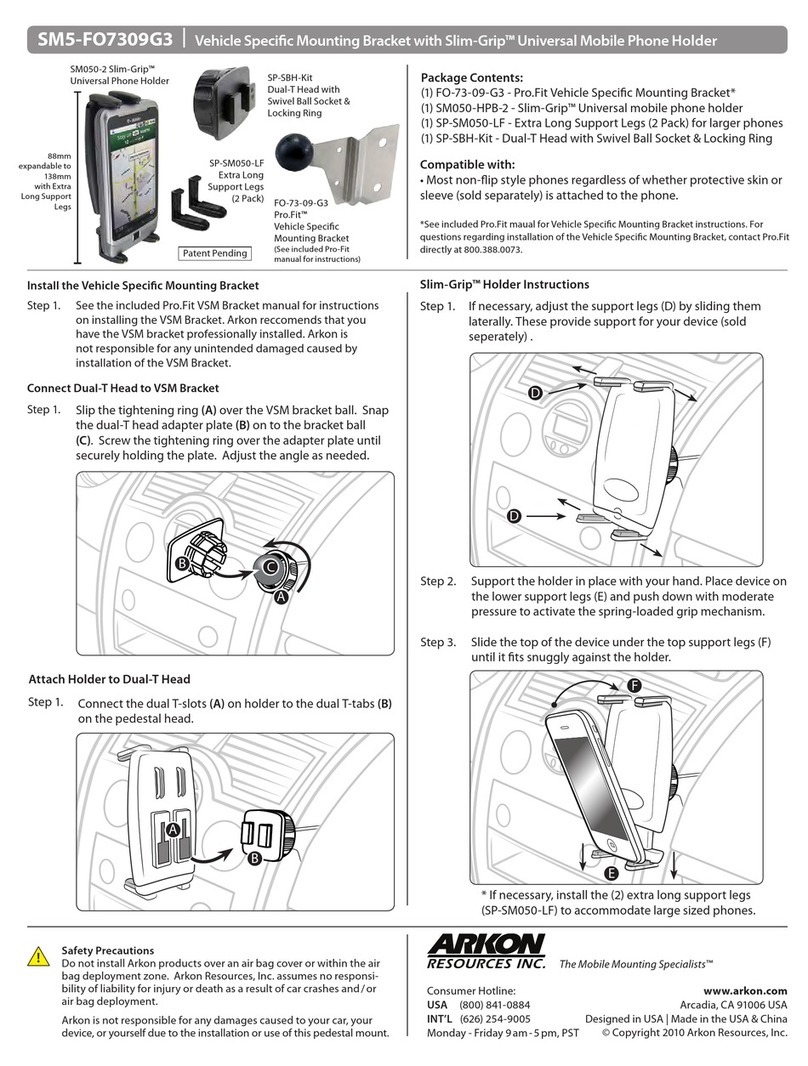 Arkon SLIM-GRIP SM5-FO7309G3 User manual Arkon SLIM-GRIP SM5-FO7309G3 User manual