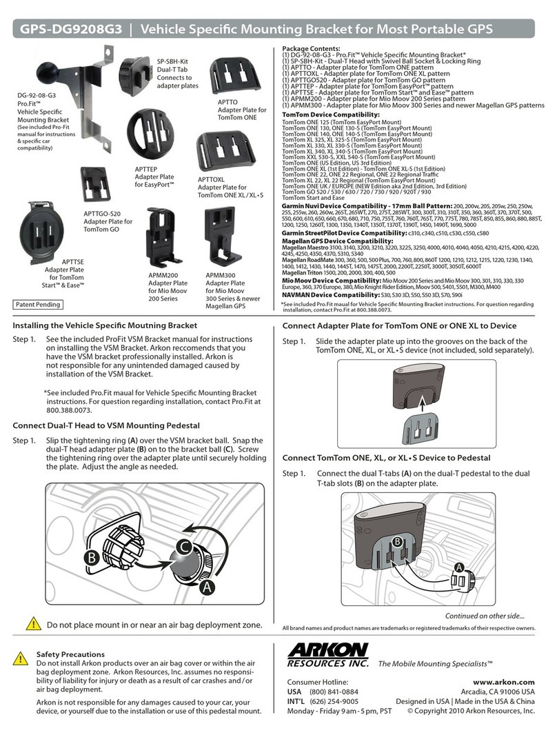 Arkon GPS-DG9208G3 installation instructions