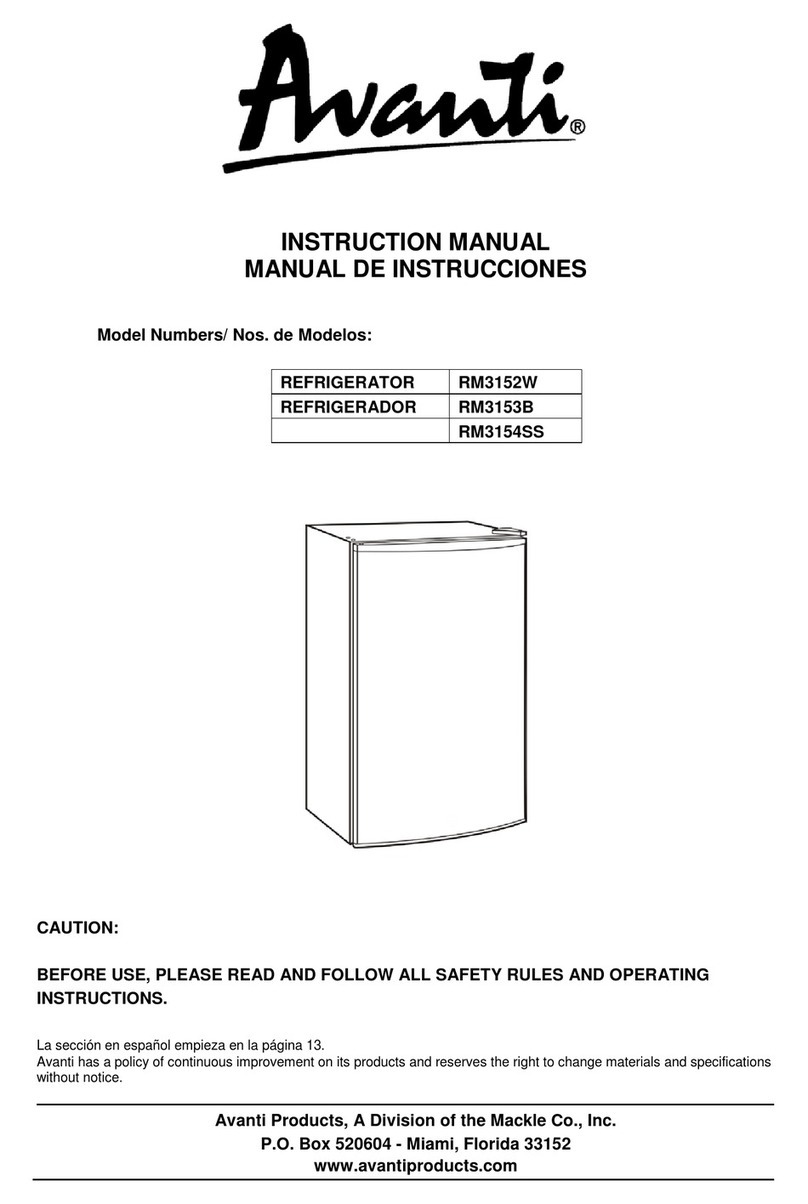 Avanti RM3152W instruction manual