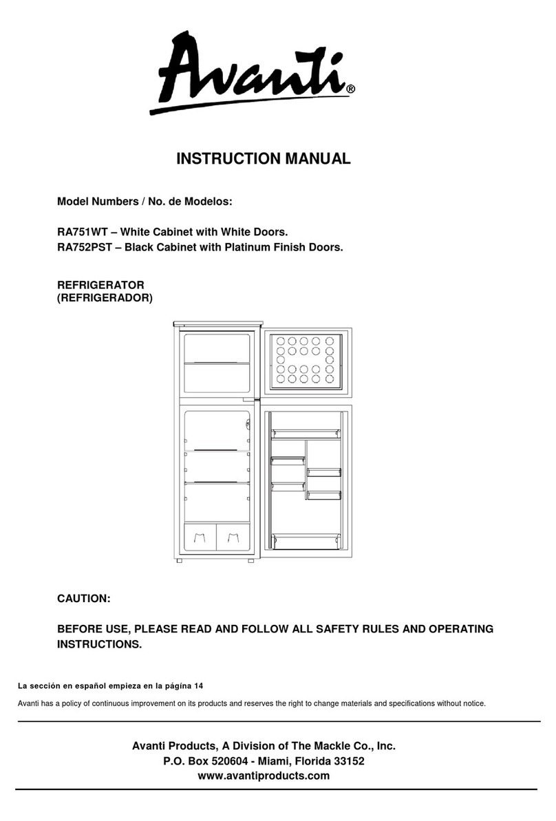Avanti RA751WT instruction manual