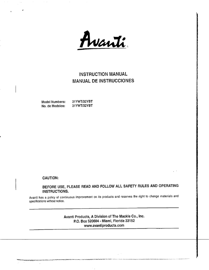 Avanti 31YWT User manual