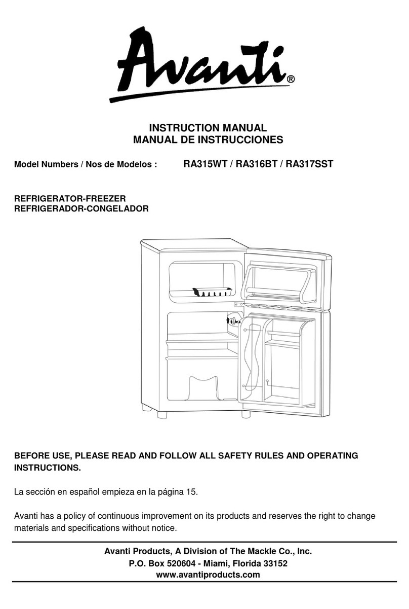 Avanti RA315WT instruction manual