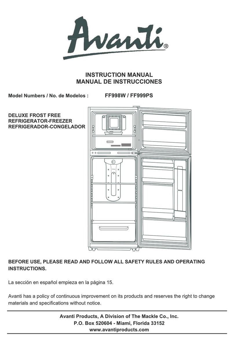 Avanti FF998W User manual