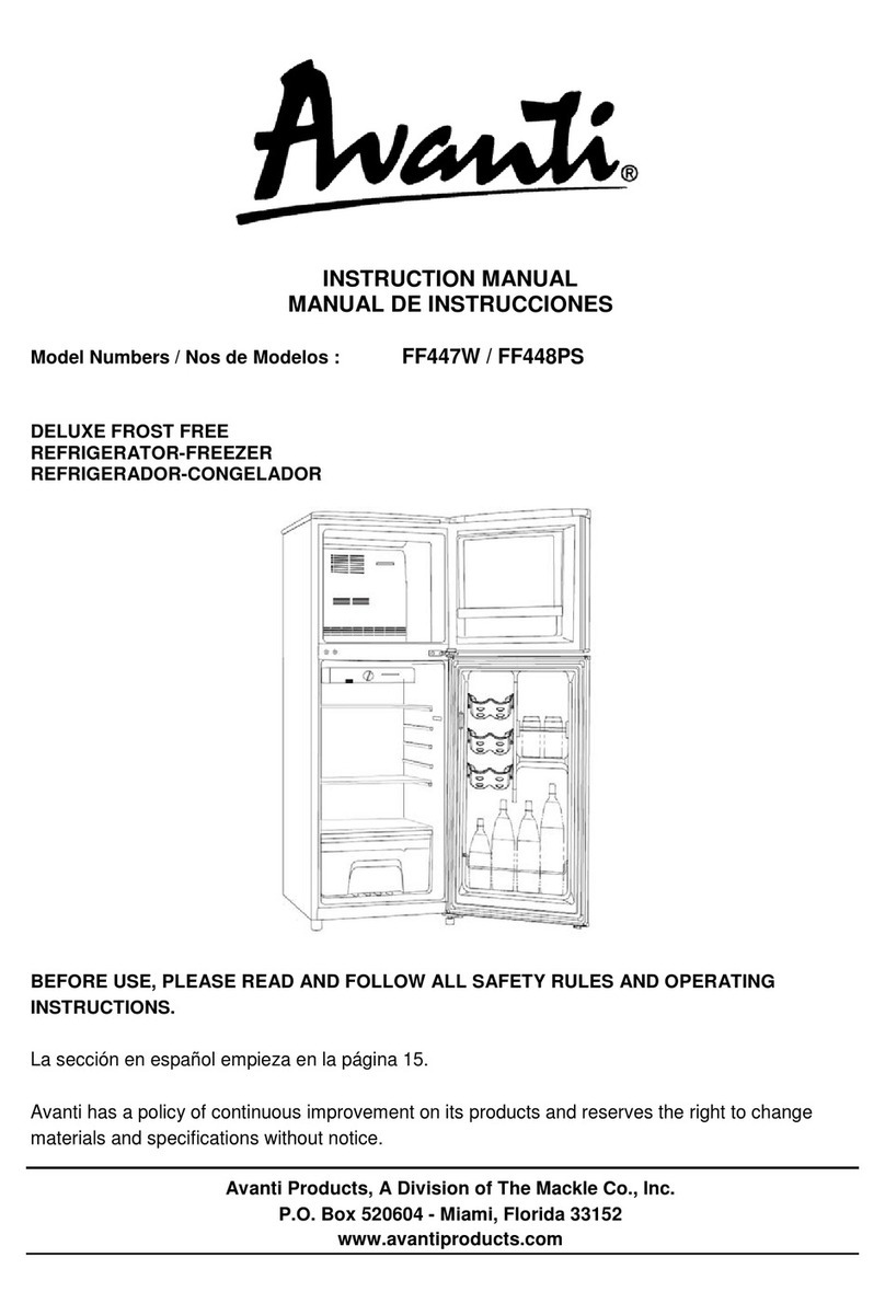 Avanti FF447W instruction manual