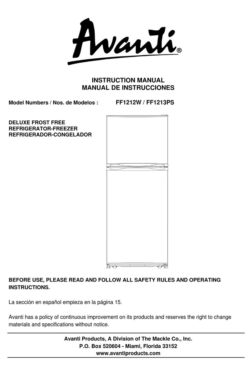 Avanti FF1212W User manual