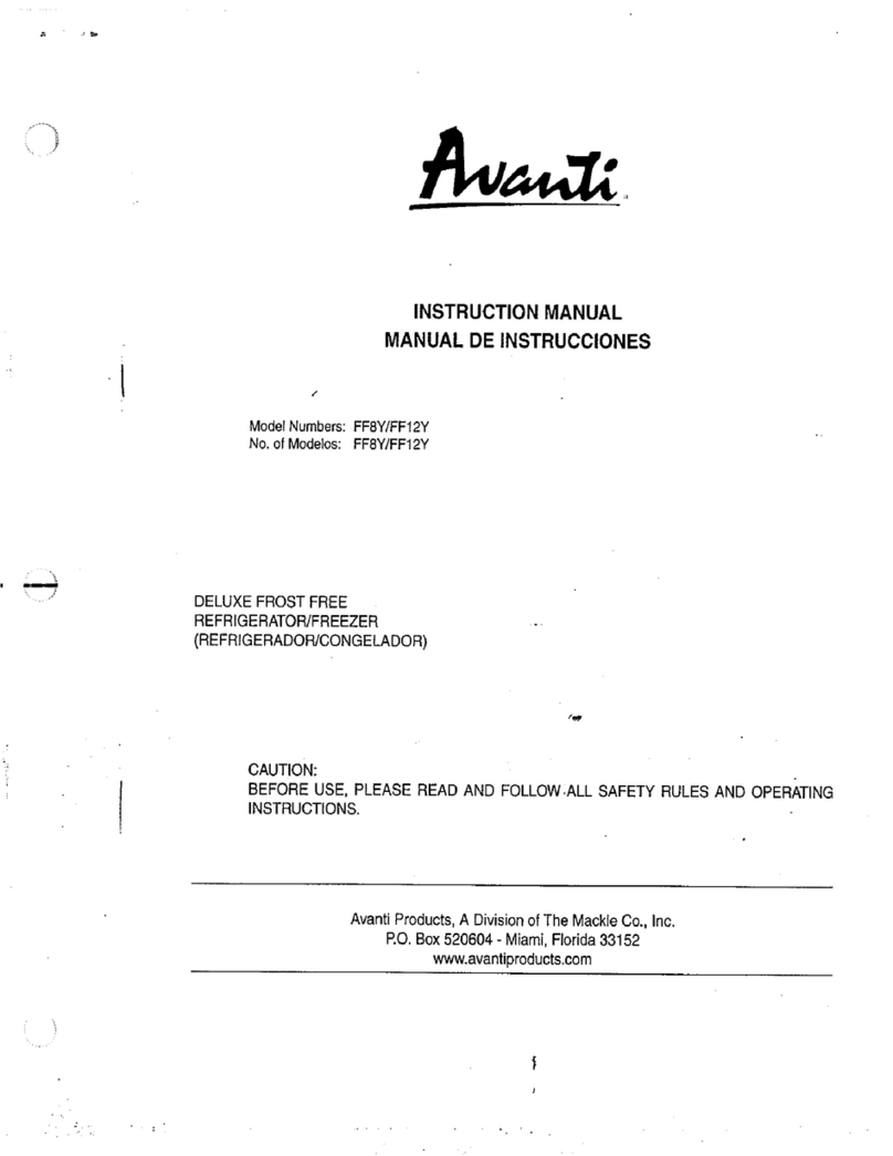 Avanti FF12Y instruction manual