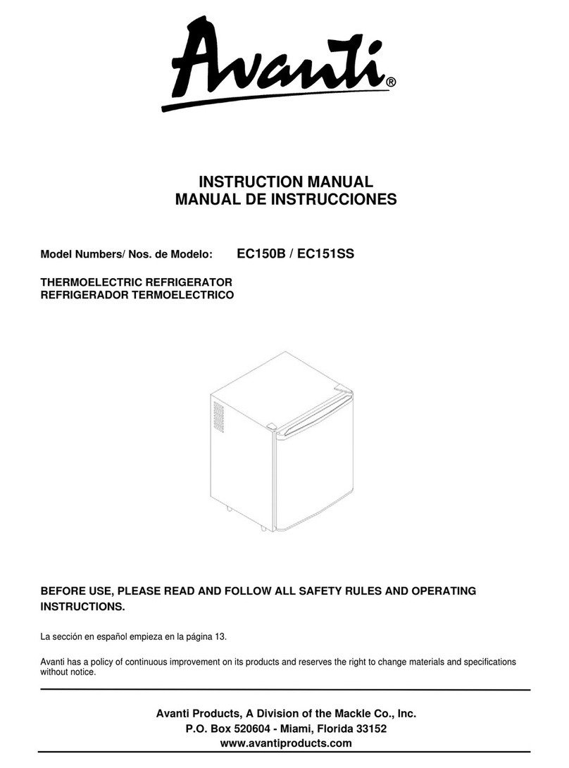 Avanti EC150B instruction manual