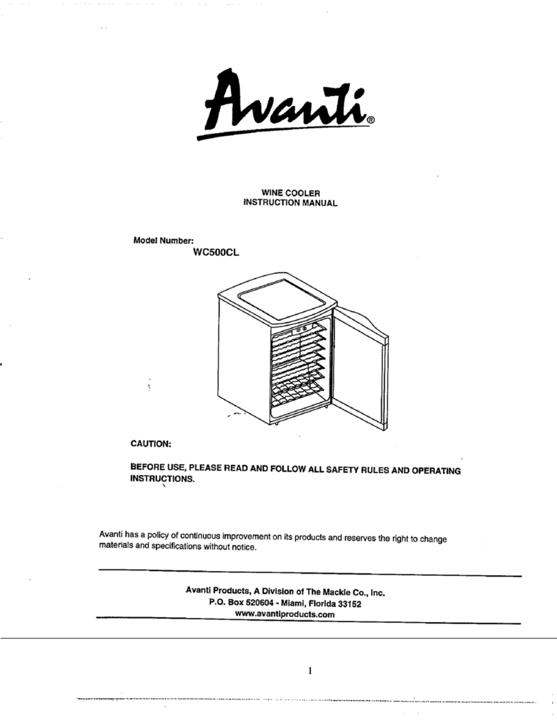Avanti WC500CL User manual