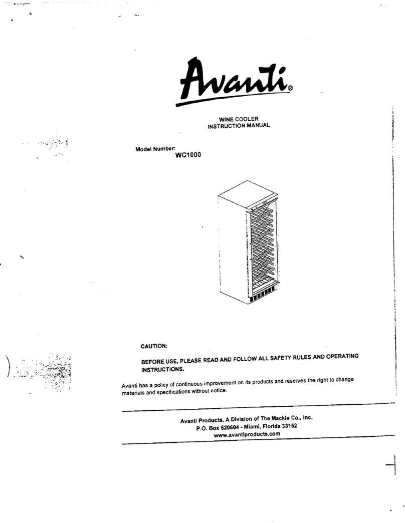 Avanti WC1000 instruction manual