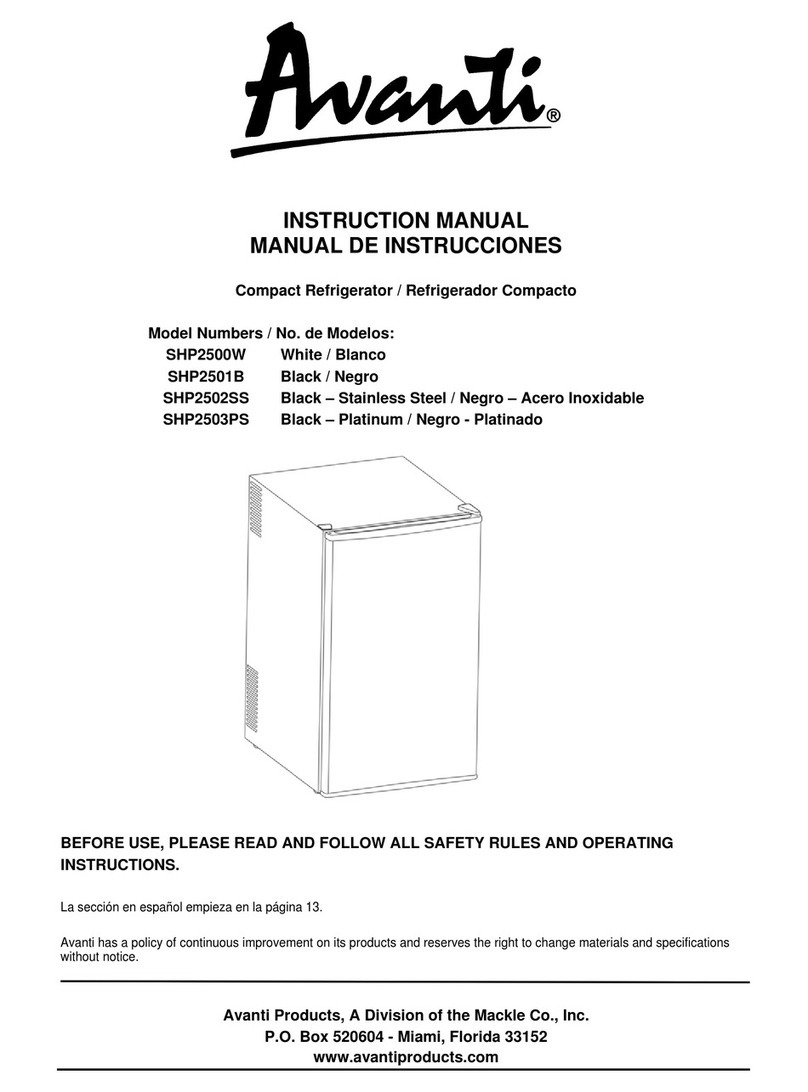 Avanti SHP2500W User manual