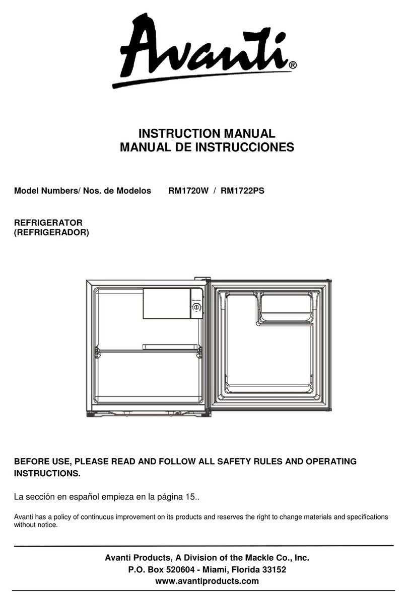 Avanti RM1720W User manual Avanti RM1720W User manual