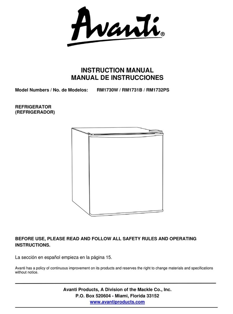 Avanti RM1730W User manual