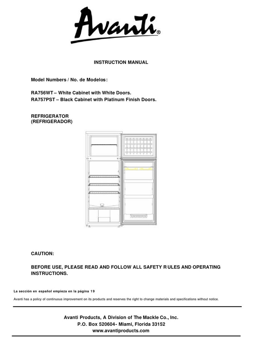Avanti RA756WT instruction manual