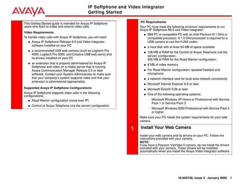 Avaya IP Softphone User manual