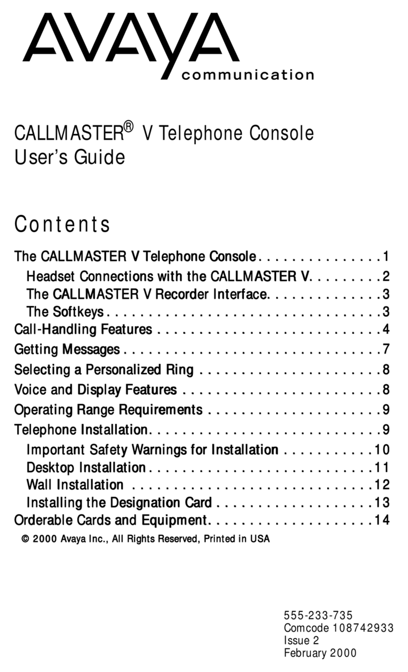 Avaya Definity Callmaster V user guide
