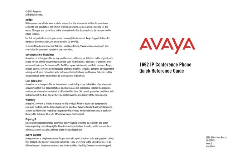 Avaya 1692 Quick reference guide