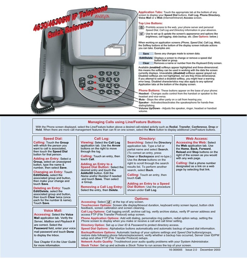 Avaya 4630SW User manual