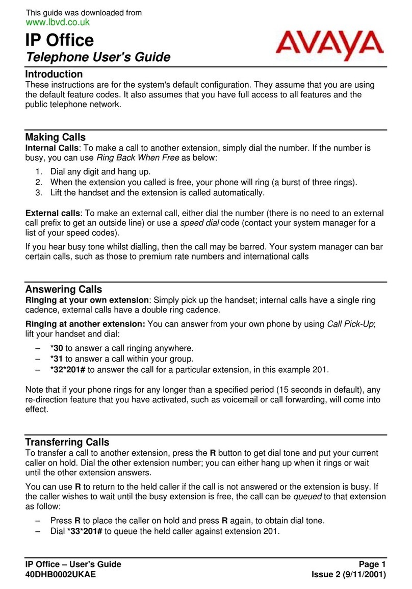 Avaya 40DHB0002UKAE User manual