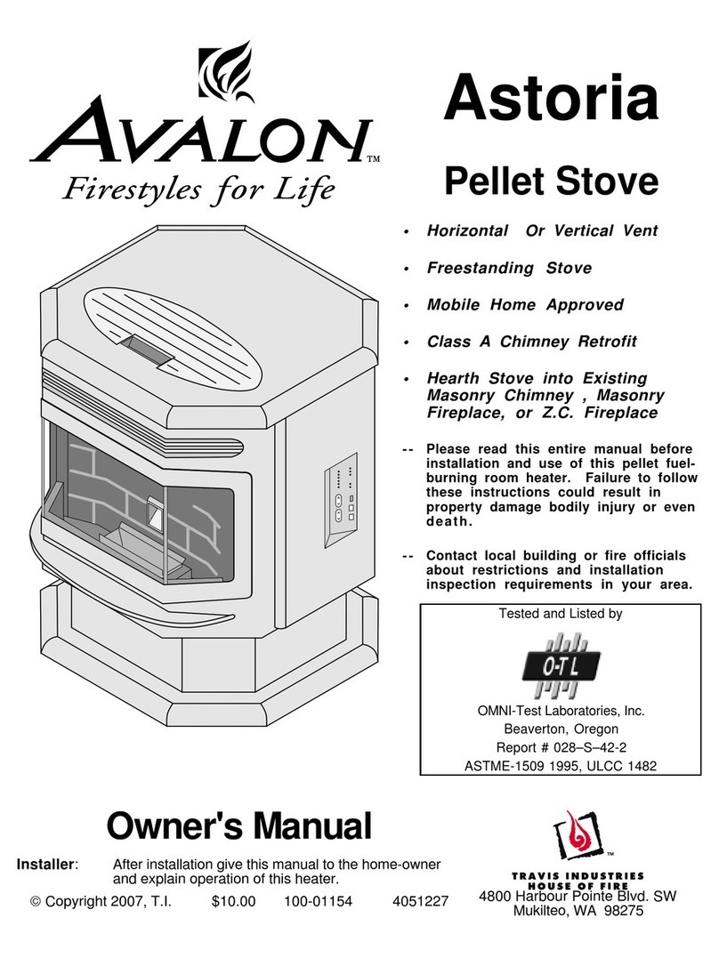 Avalon Astoria Avalon Pellet Stove Astoria PS User manual