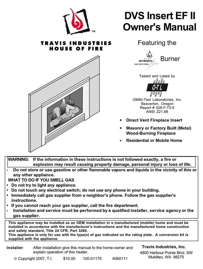 Travis Industries DVS Insert EF II User manual