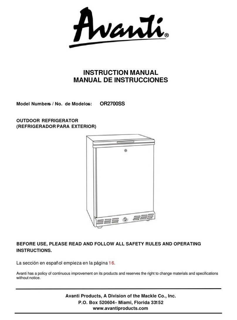 Avanti OR2700SS User manual