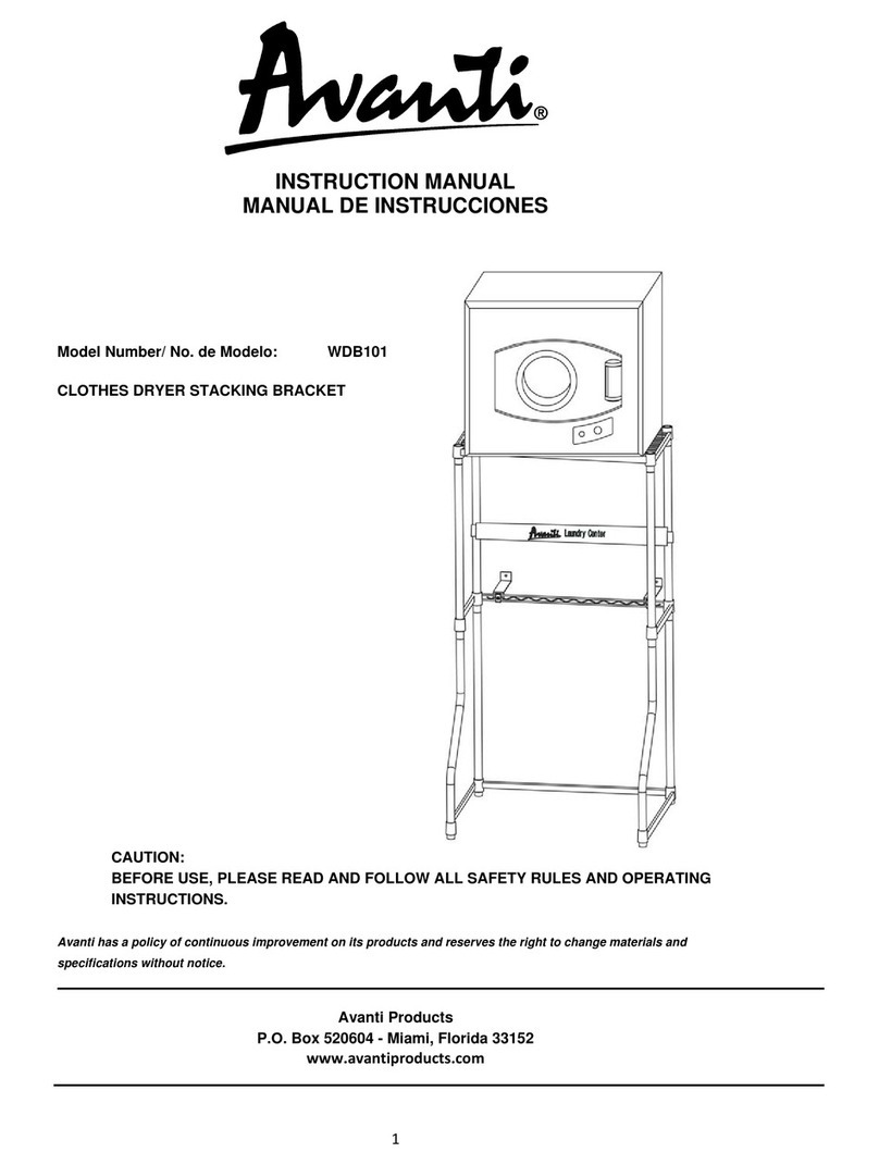 Avanti WDB101 instruction manual