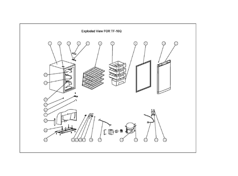 Avanti Wine Cooler VM301W parts list