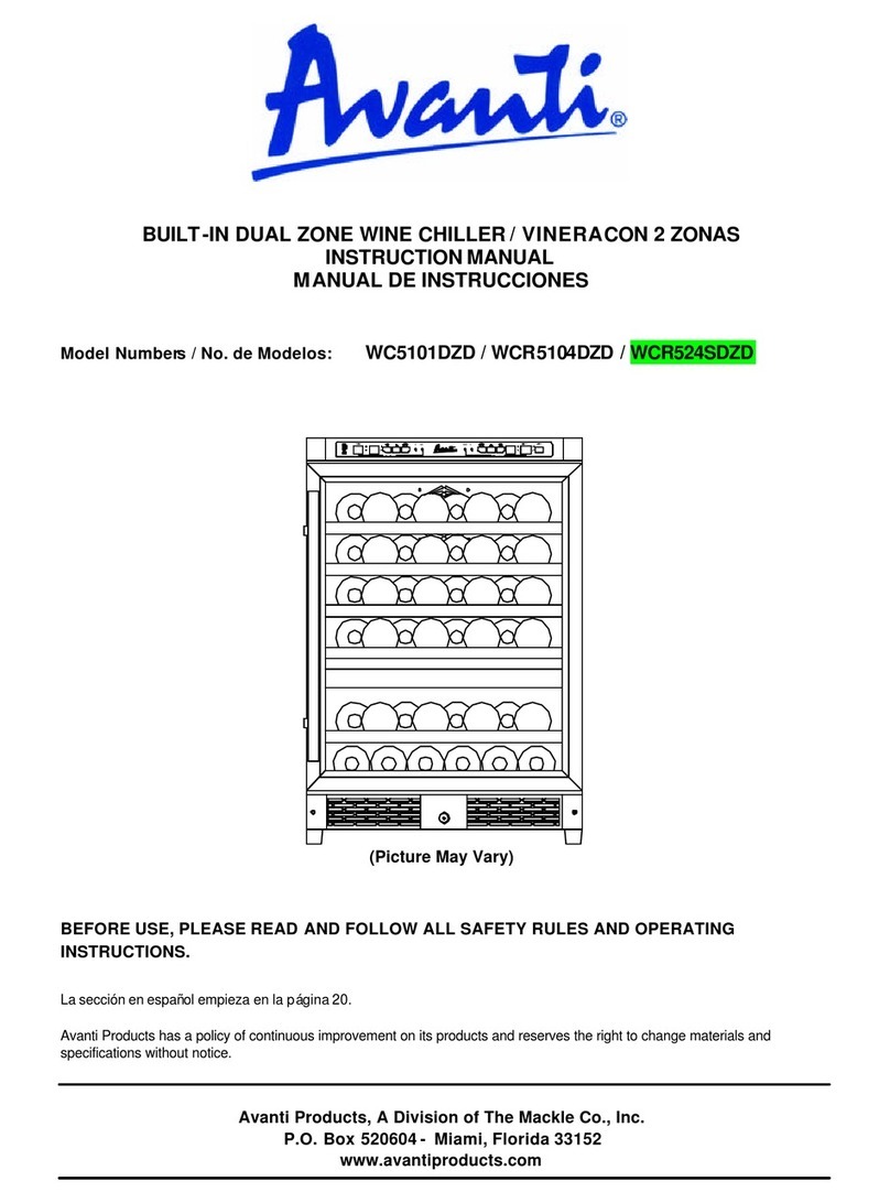 Avanti WCR524SDZD, WCR5104DZD, WC5101 instruction manual