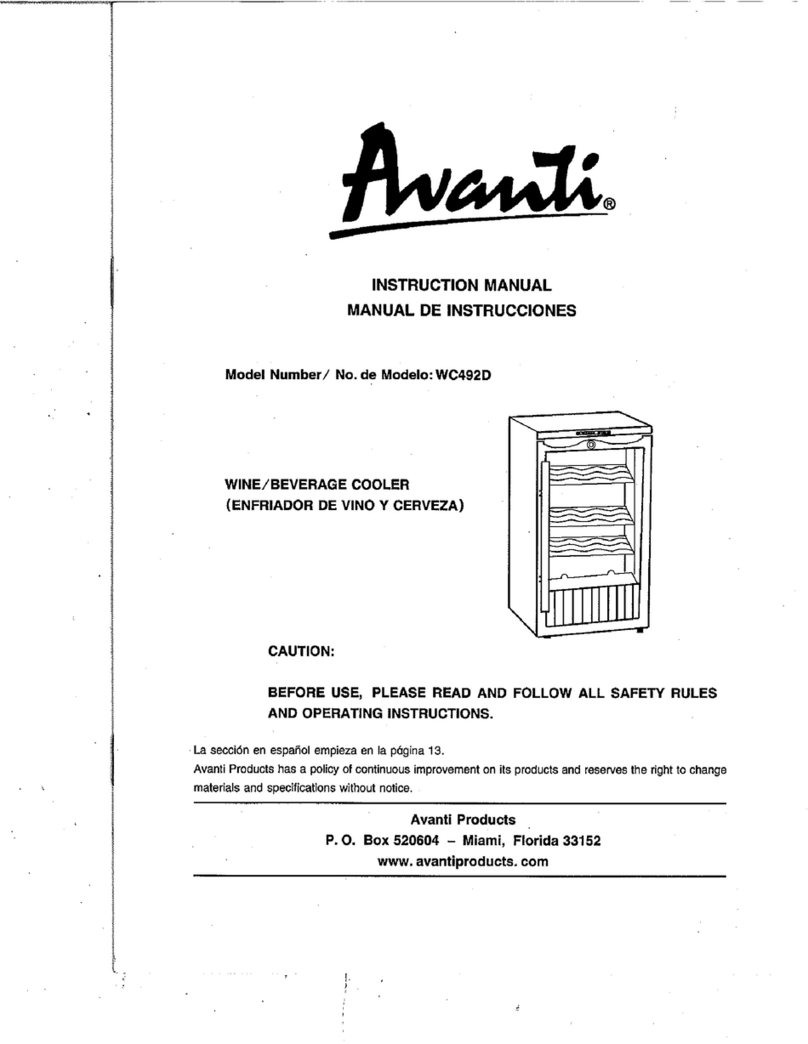 Avanti WC492D User manual Avanti WC492D User manual