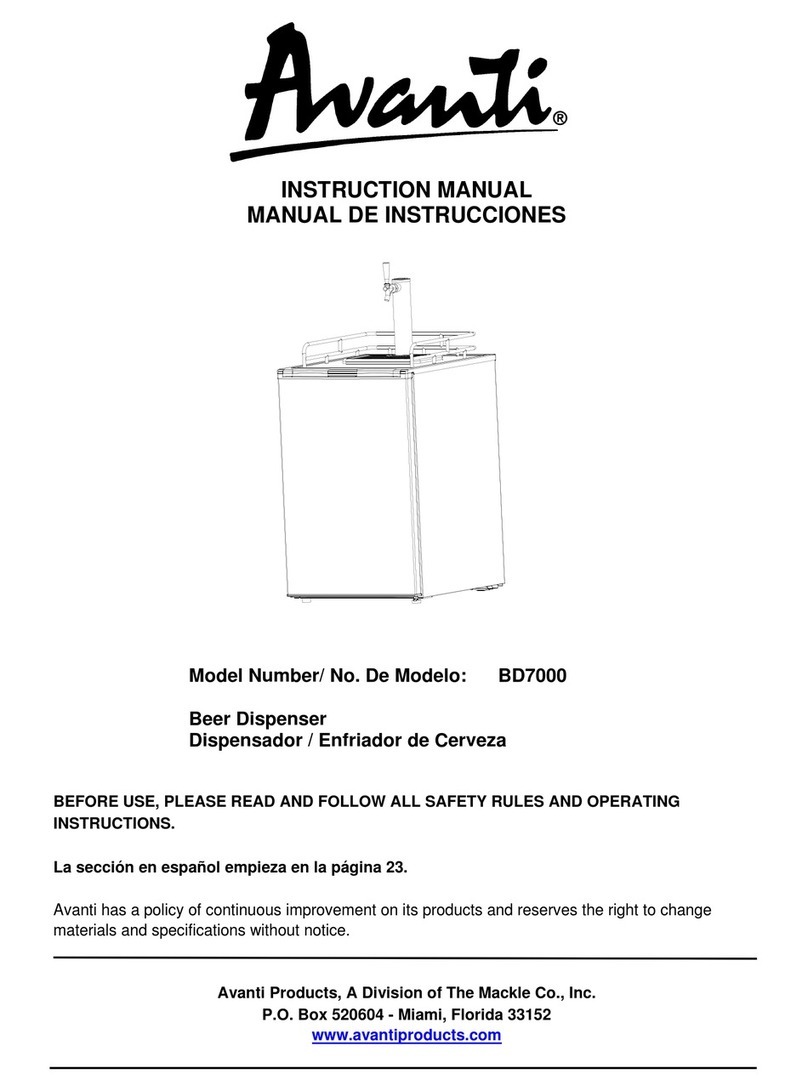 Avanti BD7000 instruction manual