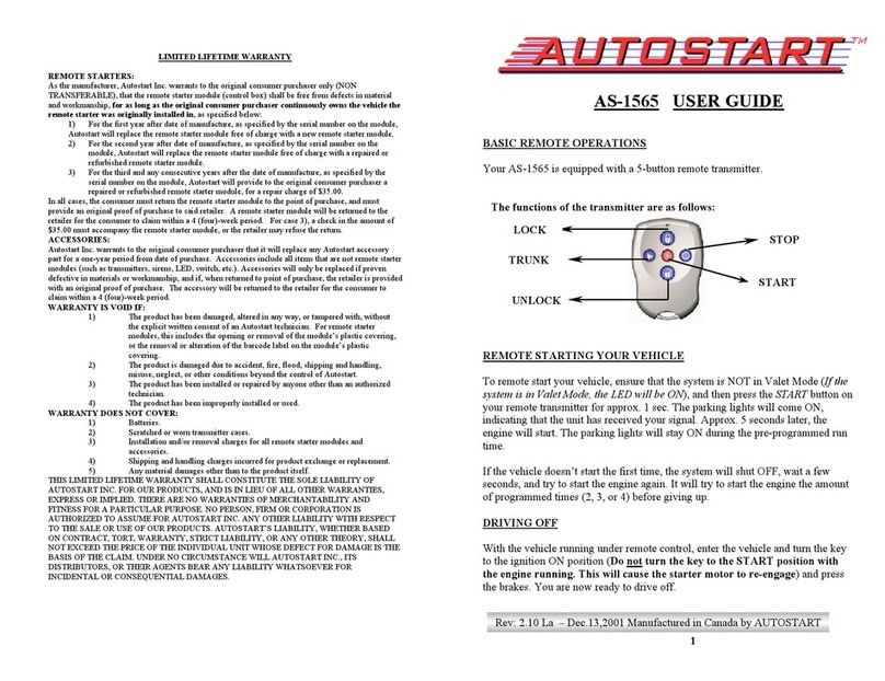 Autostart AS-1565 user guide