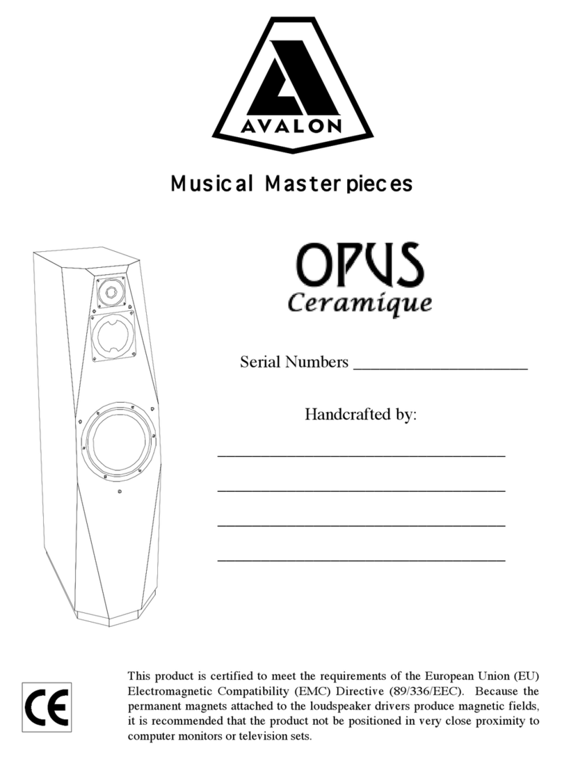 Avalon Acoustics OPUS Ceramique Loudspeaker User manual