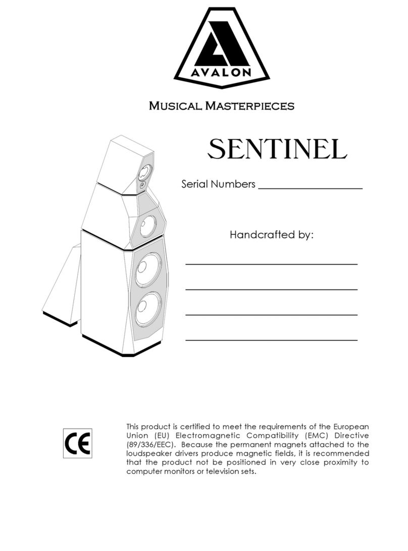Avalon Acoustics Sentinel Service manual