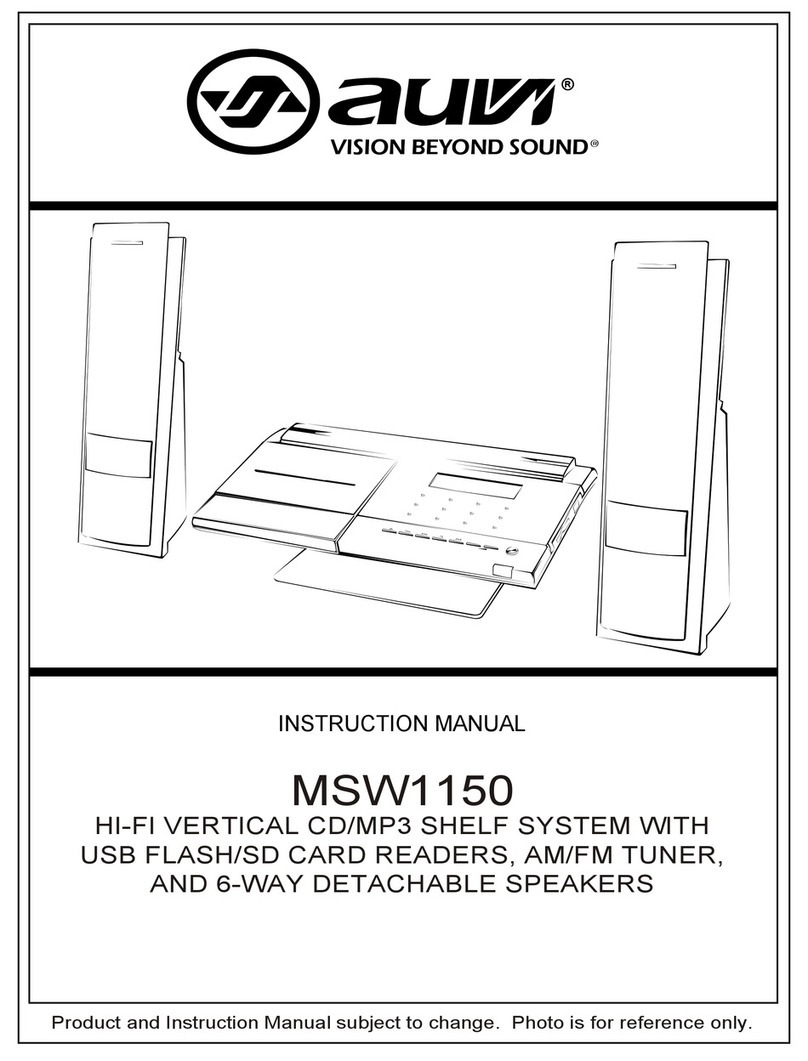 Auvi HI-FI VERTICAL CD/MP3 SHELF SYSTEM MSW1150 instruction manual