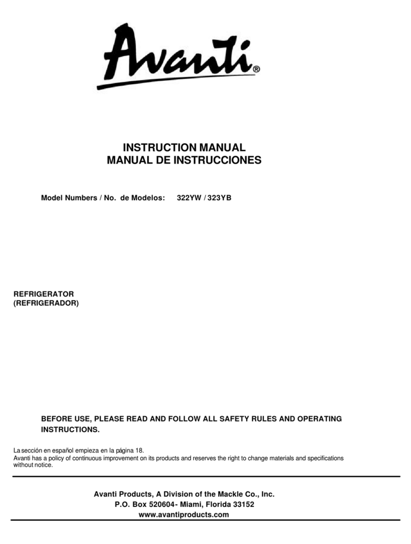 Avanti 322YW User manual
