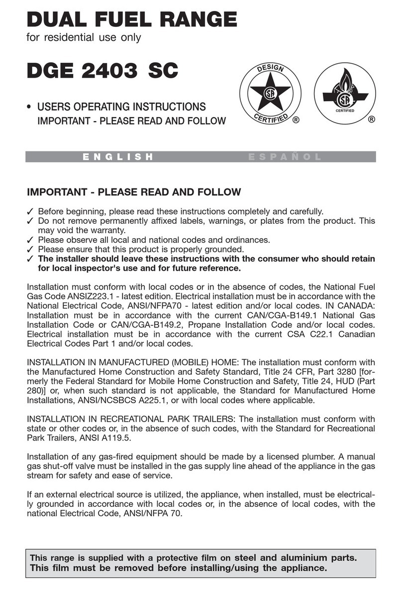 Avanti DGE 2403 SC Operation instructions