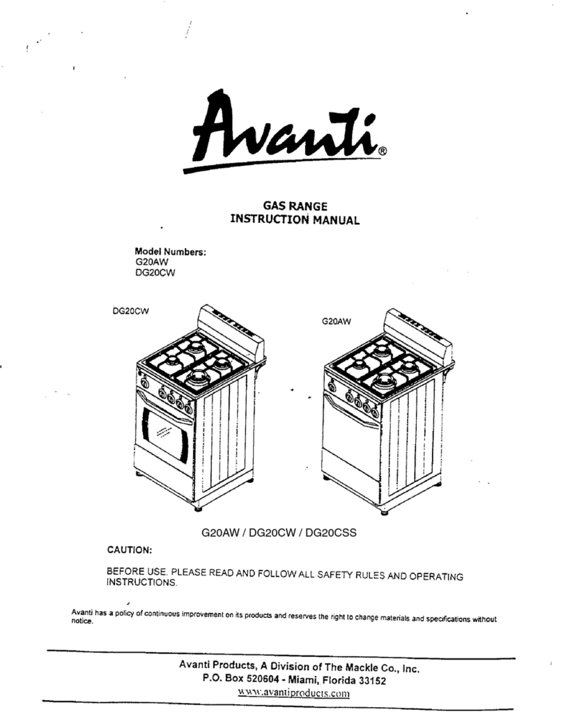 Avanti DG20CSS instruction manual