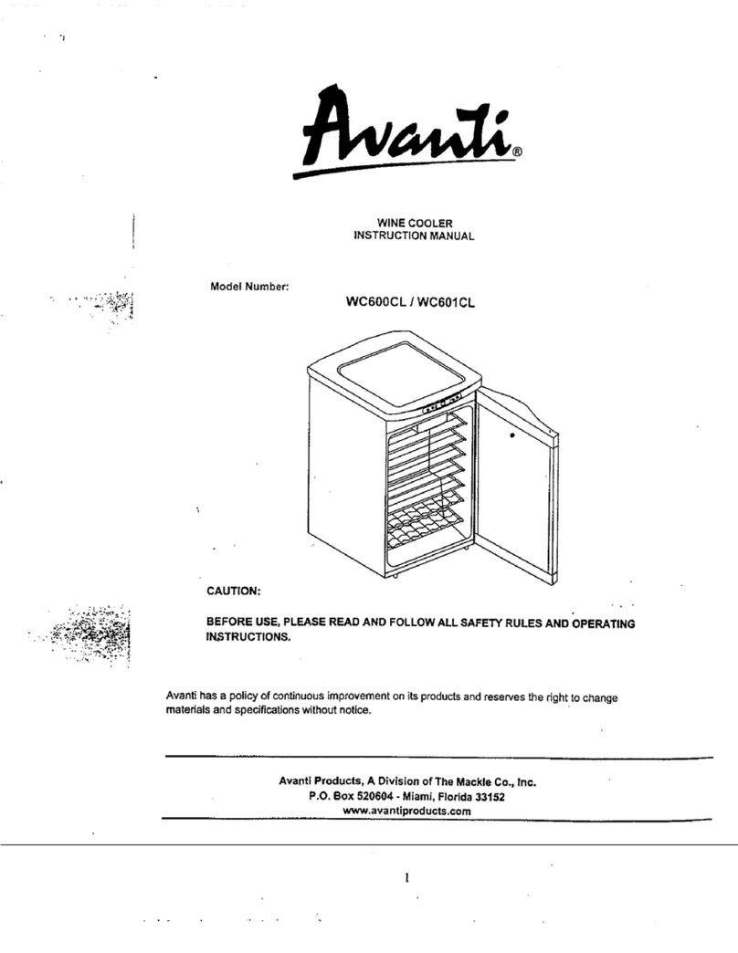 Avanti WC600CL User manual Avanti WC600CL User manual