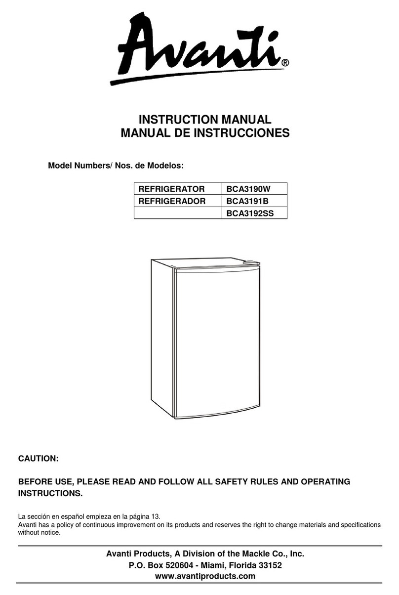 Avanti BCA3190W User manual