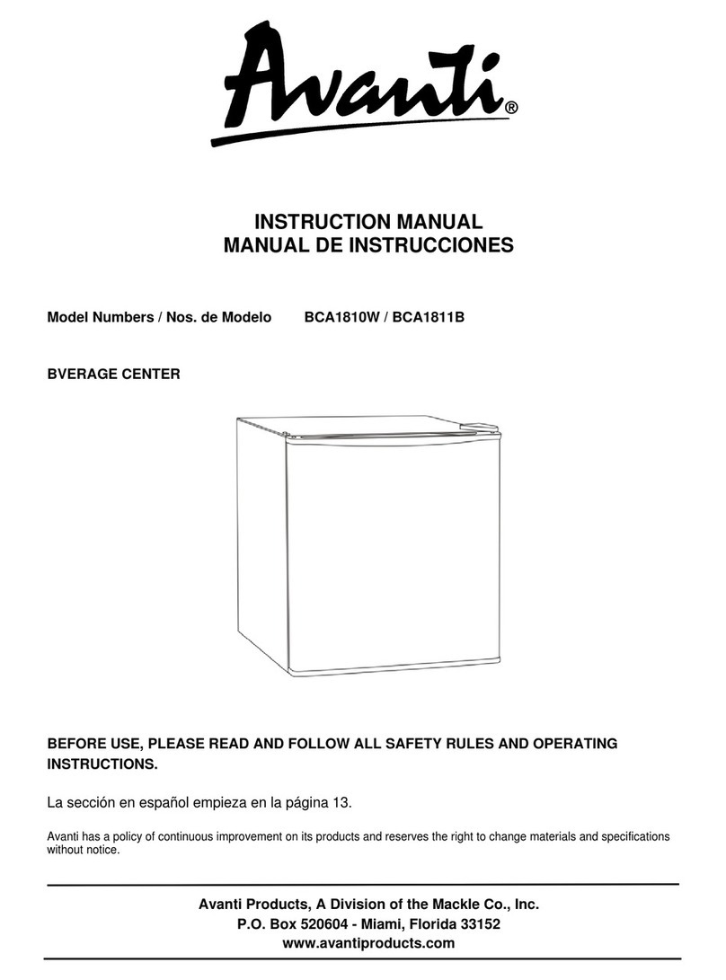 Avanti BCA1810W instruction manual