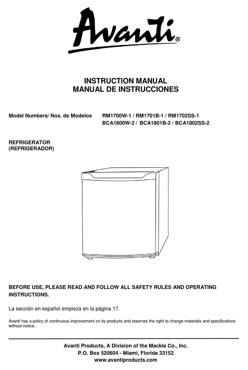 Avanti BCA1800W-2 User manual