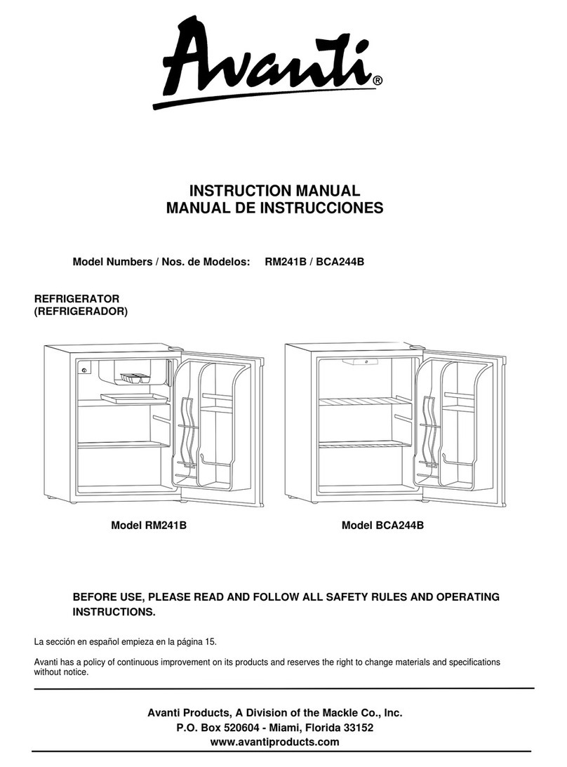 Avanti BCA244B instruction manual