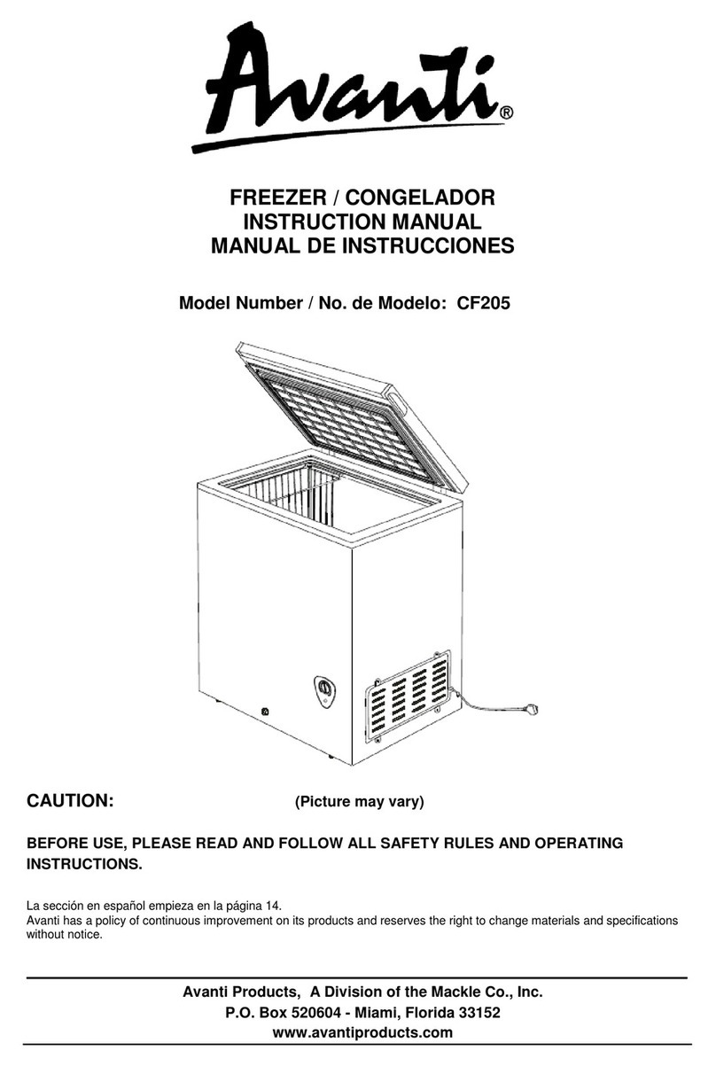 Avanti CF205 instruction manual